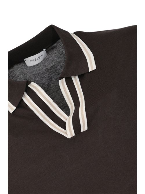 Polo in seta e cotone Marrone Paolo Pecora | A031 F2002345